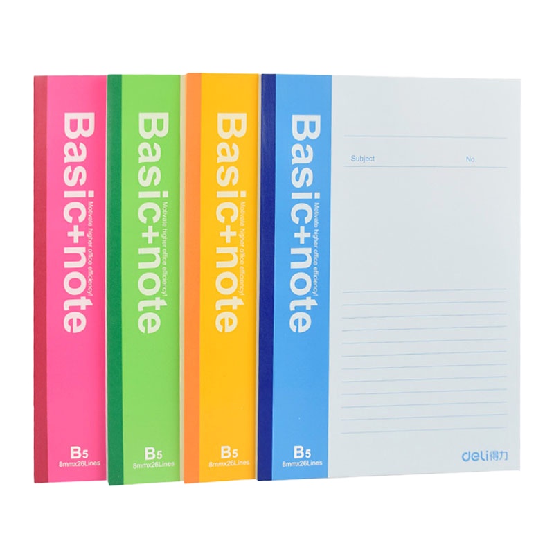 得力7665软抄笔记本B5记事本软面抄80页软抄本笔记簿办公本子 6本价