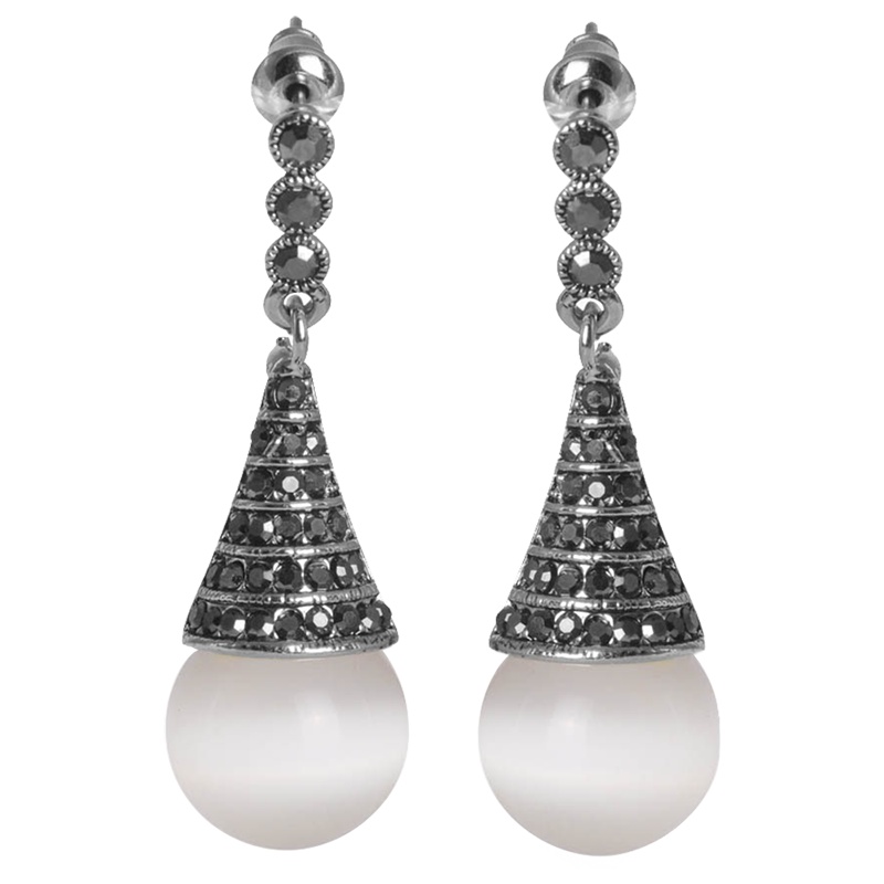 梦克拉 Mkela S925银镶猫眼石耳坠 纯洁 耳坠 耳线 民族风 其他