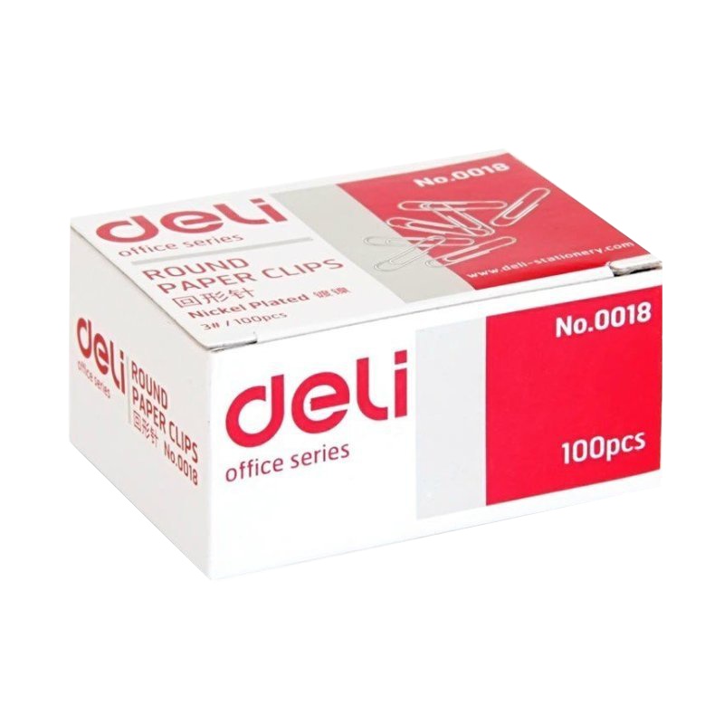 [精选]得力(deli) 0018 回形针 镀镍表层 100枚/盒 10盒装