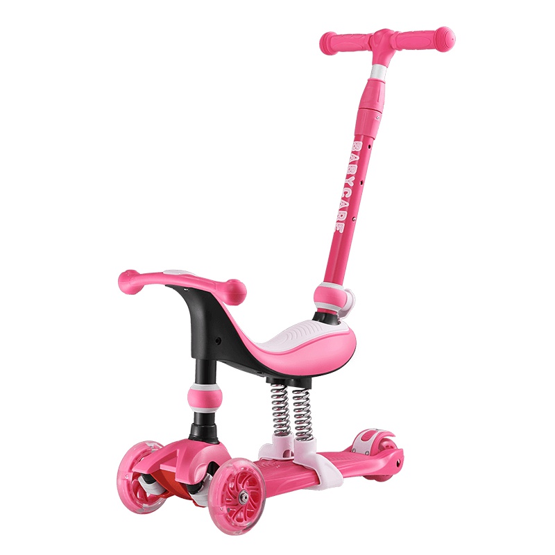 babycare 儿童滑板车1-3-6岁小孩宝宝 单脚踏滑滑溜溜车 三合一可坐