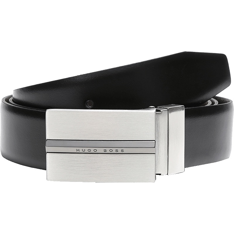 HUGO BOSS 雨果博斯 男士牛皮板扣/针扣式双面皮带腰带礼盒套装 50408129