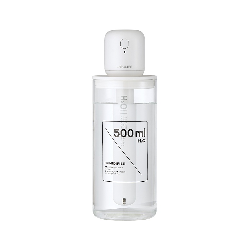 无线智能加湿器 办公桌面家用多用加湿器补水仪 学生宿舍旅行便携加湿器(赠8根滤芯+500ML玻璃瓶)套装版
