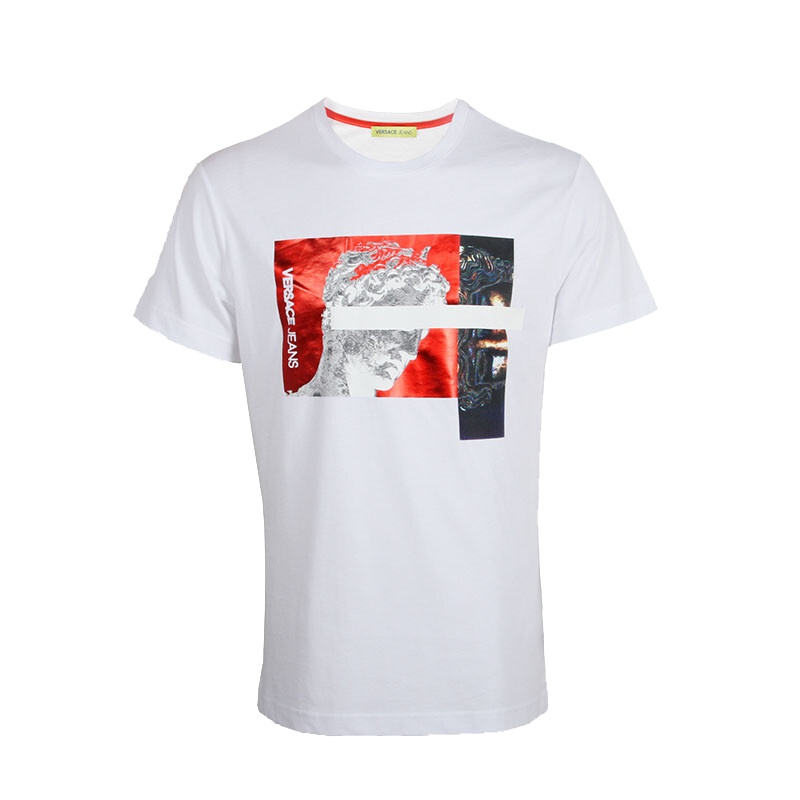 Versace 范思哲 奢侈品 19春夏新款男士LOGO印花短袖T恤 B3GTB72A 36609 003