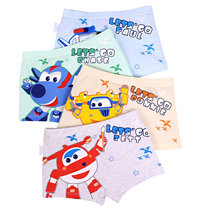 超级飞侠儿童内裤平角裤男童纯棉四角裤宝宝男孩中小童三角裤短裤