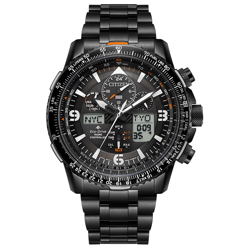 西铁城(CITIZEN)手表 光动能空中之鹰系列多局电波运动时尚男表 JY8085-81E