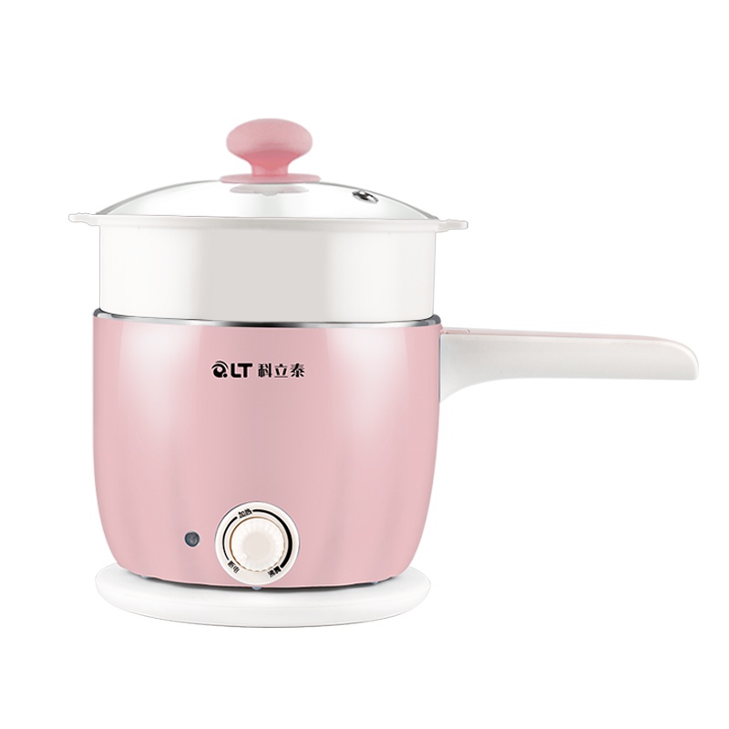 科立泰（QLT）电热锅 学生宿舍电煮锅 不锈钢上下层 防烫锅体 分体底座 防干烧 迷你电火锅1.2L QLT-H12-1