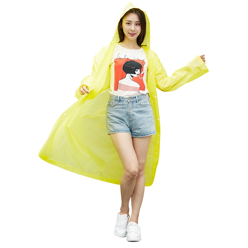 加厚儿童男女雨衣外套旅游登山徒步透明户外通用便携式非一次性雨披柠檬黄