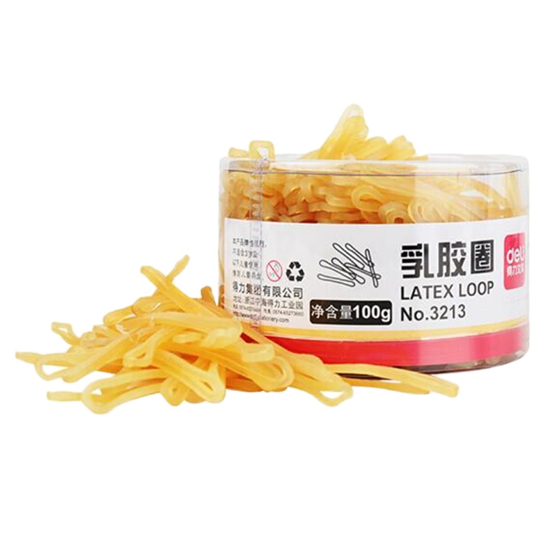 得力(deli) 100g 办公耐用 乳胶圈/橡皮筋 3213