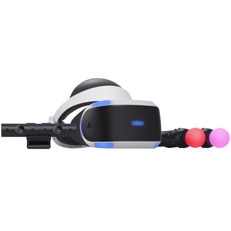 索尼（SONY）PlayStationPSVR虚拟现实头盔头戴式设备 PS4 3D游戏眼镜 套装含摄像头感应器和Move