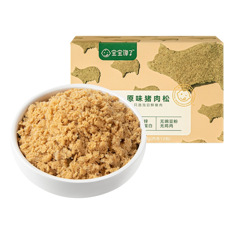 宝宝馋了无添加儿童零食辅食添加拌饭料原味猪肉松单盒装60g