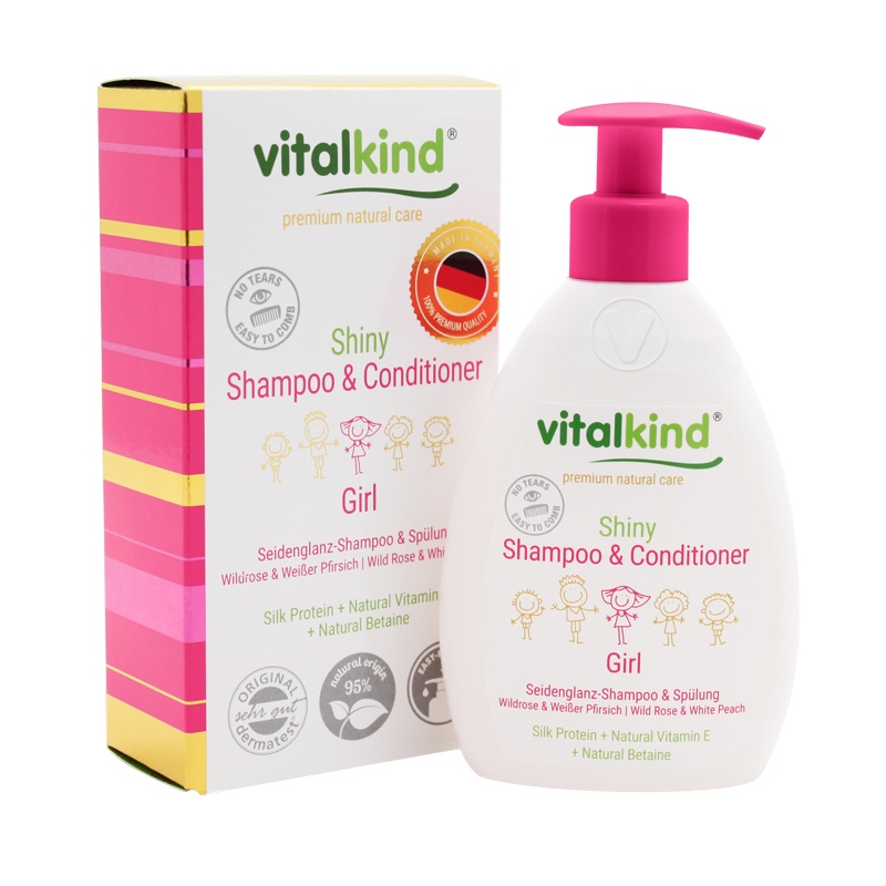 逸乐舒 vitalkind柔顺香波洗发护发二合一(花香型)200ml温和无泪配方儿童适用 单个价