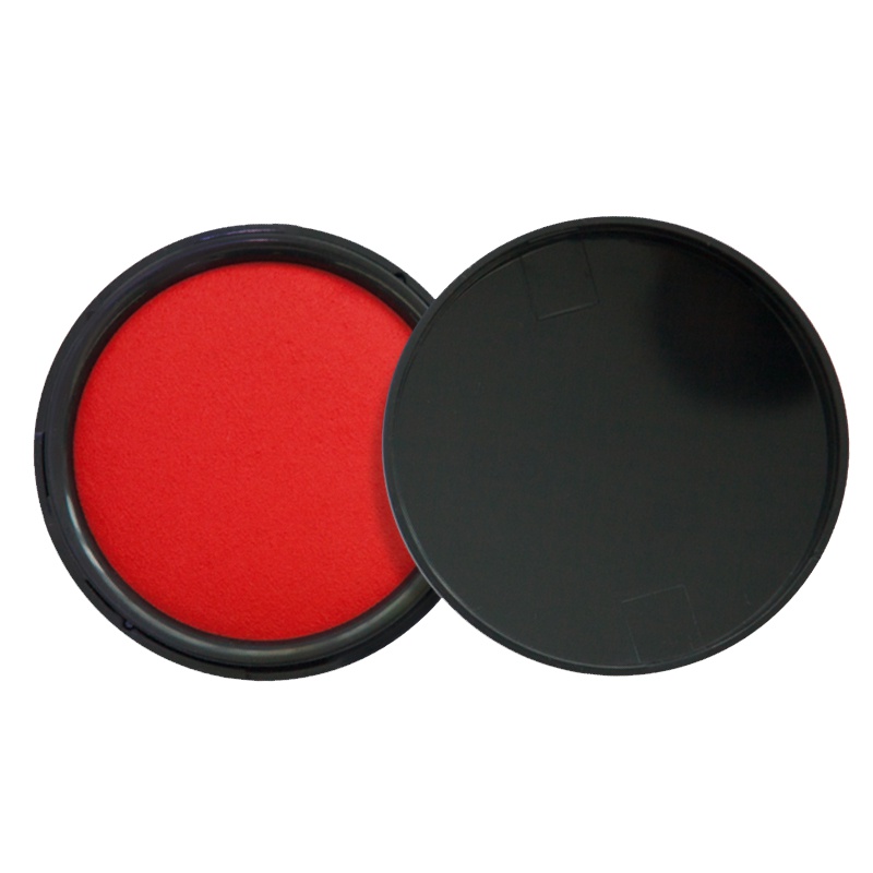 广博(GuangBo)YT9136红色快干印台2个 圆形圆盒财务盖章按手印工具印泥盒财务用印泥油印章油办公