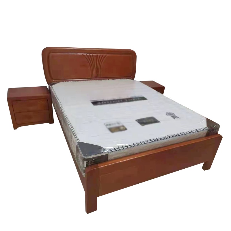 梦商 实木床 胡桃木大床 1.8米双人床定制