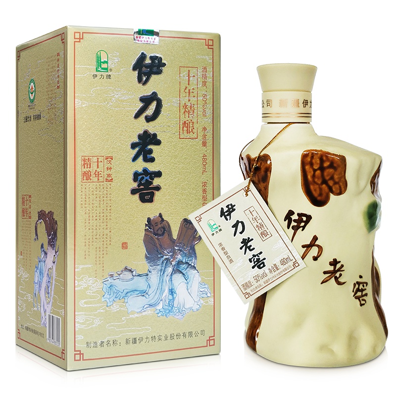 伊力特 50度伊力老窖十年精酿480ml 单瓶装 浓香型白酒 新疆特产(新老包装交替发货)