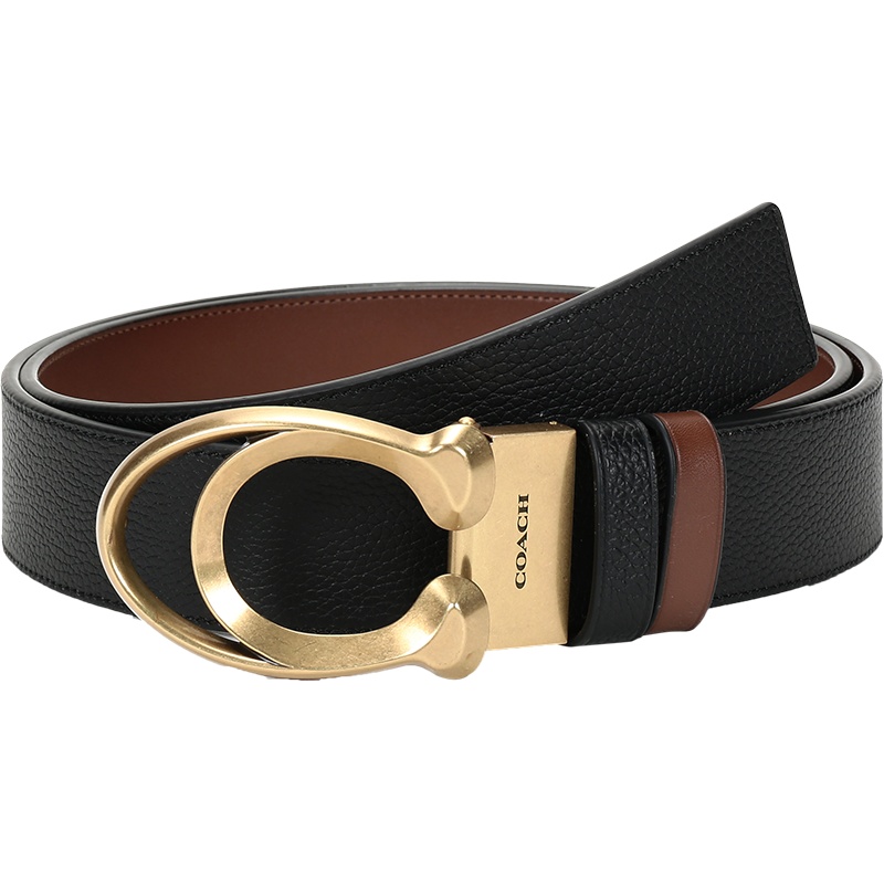 COACH 蔻驰 男士 专柜款皮革板扣式双面使用皮带腰带 89279