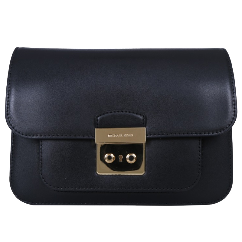 MICHAEL KORS女士黑色皮质大号斜跨包30T7GS9L3L BLACK
