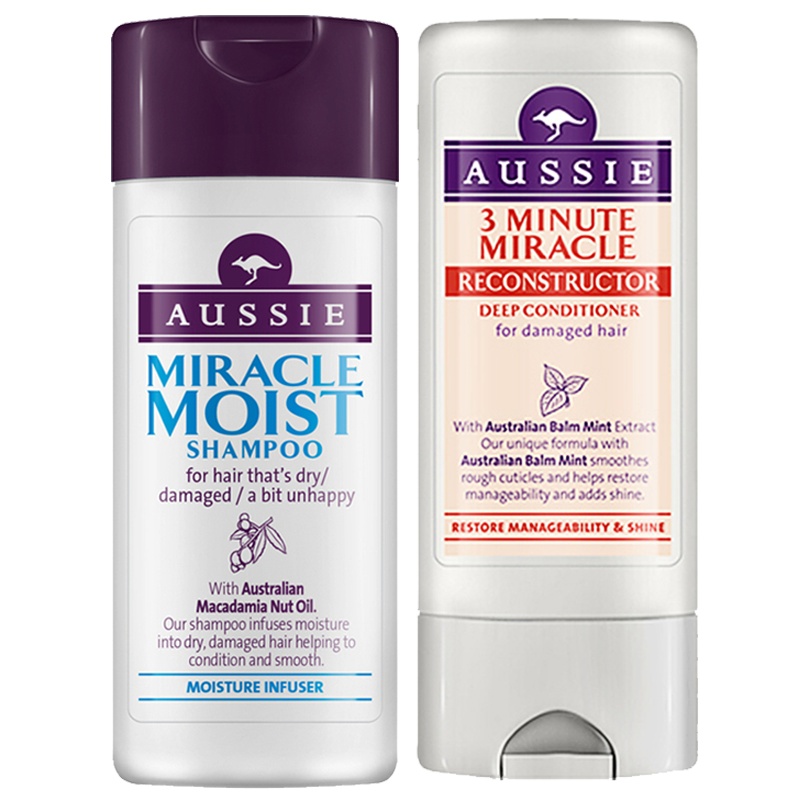 澳丝(AUSSIE)白袋鼠洗护套装旅行装(75ml洗发露+75ml发膜)