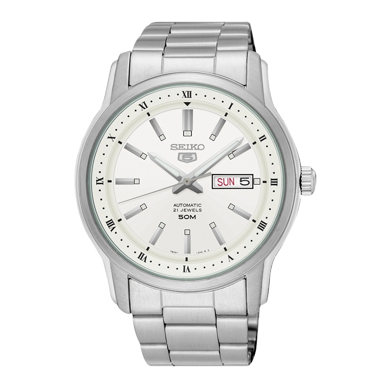 精工SEIKO5手表男士商务防水大气简洁腕表机械表男 SNKP09K1