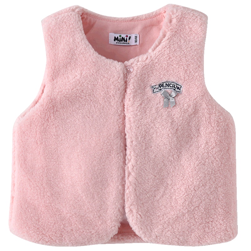 铅笔俱乐部童装2019秋冬新款女童马甲小女孩宝宝毛毛外套儿童马甲