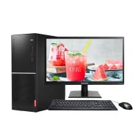 联想(Lenovo)扬天M6200r 商用台式电脑 23.6英寸屏 定制(I3-7100 4GB 1TB+128GB固态 无光驱 W10H)