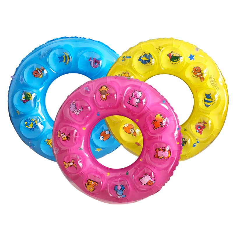 PVC充气游泳圈 儿童泳圈 双层加厚圈 游泳圈 救生圈 水晶圈