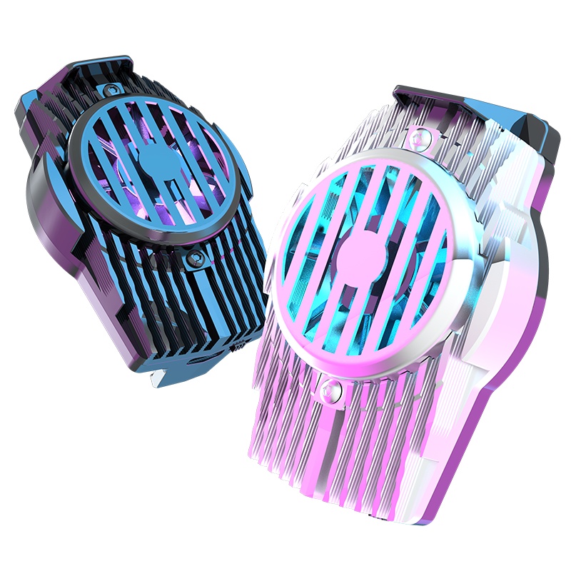 晶华 手机散热器降温神器 小米苹果黑鲨冰封散热背夹冷却风扇 水冷液冷不求人主播同款 电竞王者吃鸡小风扇 银色N263