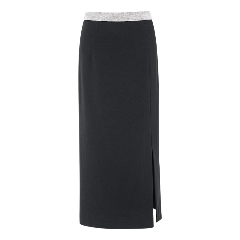 晚白2021秋款新品修身显瘦高腰通勤百搭职业包臀裙纯色半身裙女