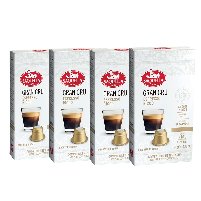 圣贵兰 意大利原装进口胶囊咖啡10粒X4盒装 意式浓缩纯黑咖啡胶囊 浓情咖啡[2021年12月产]