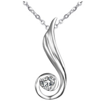 梦克拉 PT950铂金钻石吊坠 单钻吊坠 简约 钻石挂坠 女款项坠 缠绵