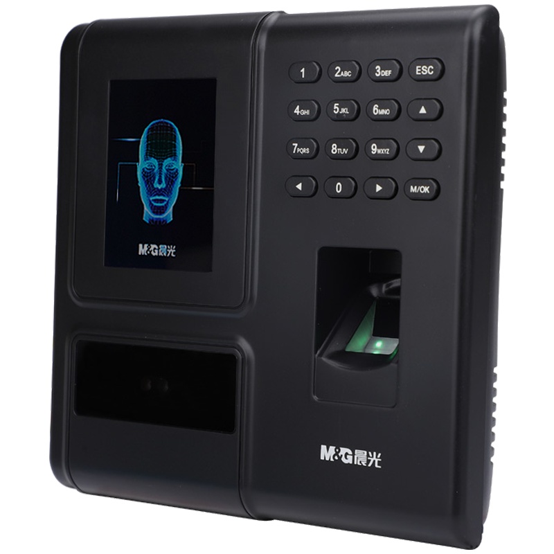 晨光(M&G)AEQ96751人脸考勤机 人脸识别式 彩色屏打卡机 面部指纹混合识别考勤器 智能签到机 打卡器 考勤机