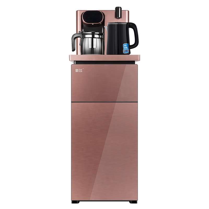 新飞 自营茶吧机家用下置式温热饮水机 远程遥控 全自动上水 小型柜式 童锁YR-5-X(L7)咖啡色
