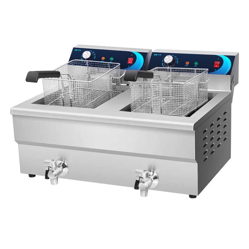 东贝电炸炉油炸锅商用双缸大容量电炸锅EF-191V-2加厚炸薯条油条油炸机设备