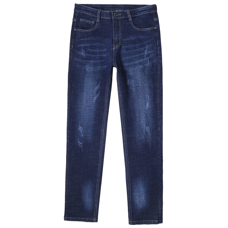 吉普战车2021年秋季新款男士牛仔裤天丝莱赛尔宽松弹力中青年时尚直筒牛仔裤男士中高腰大码男士休闲裤男装潮流长裤