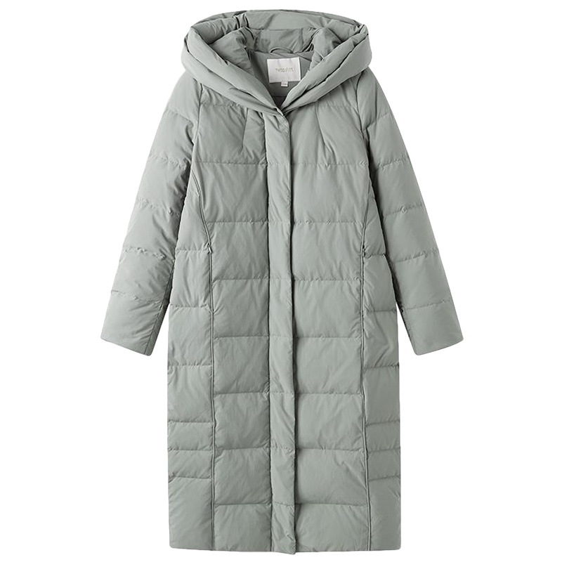 拉夏贝尔时尚修身羽绒服女中长款冬装新款韩版潮宽松加厚外套潮女