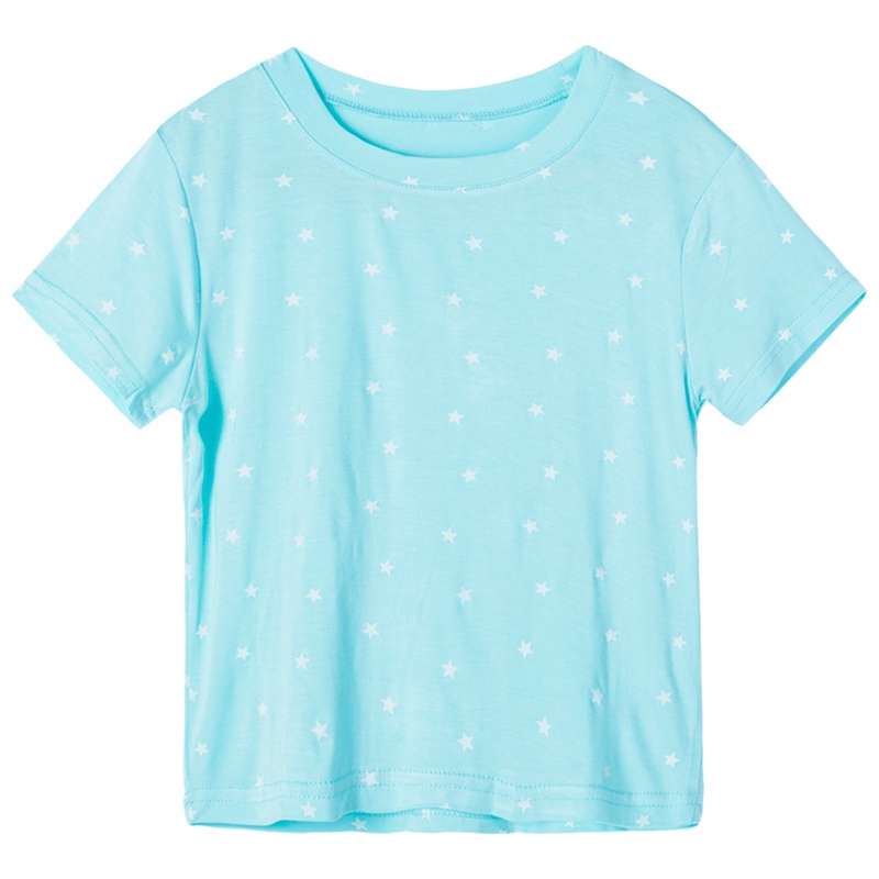 贝贝怡男女宝宝短袖T恤夏季新款满印星星透气上衣192S2129