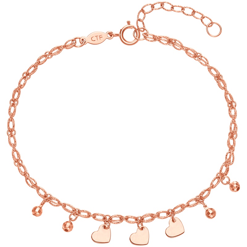 周大福珠宝首饰爱心满满18K金手链E124601