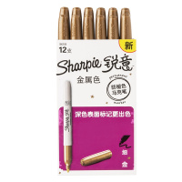 Sharpie 锐意防褪色马克笔细金12支纸盒装