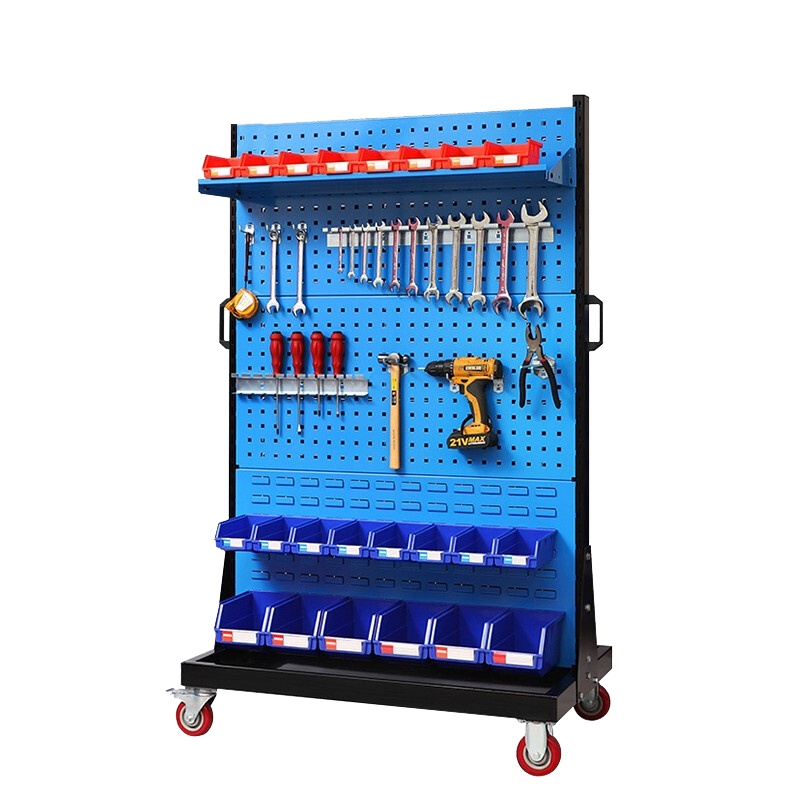 五金工具架多功能工具置物架移动整理架车间洞板收纳展示架三层可移动