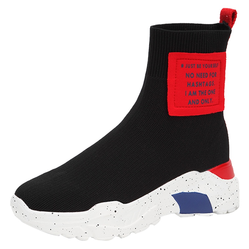 达芙妮冬新款时尚潮流ins风撞色舒适弹力女袜靴