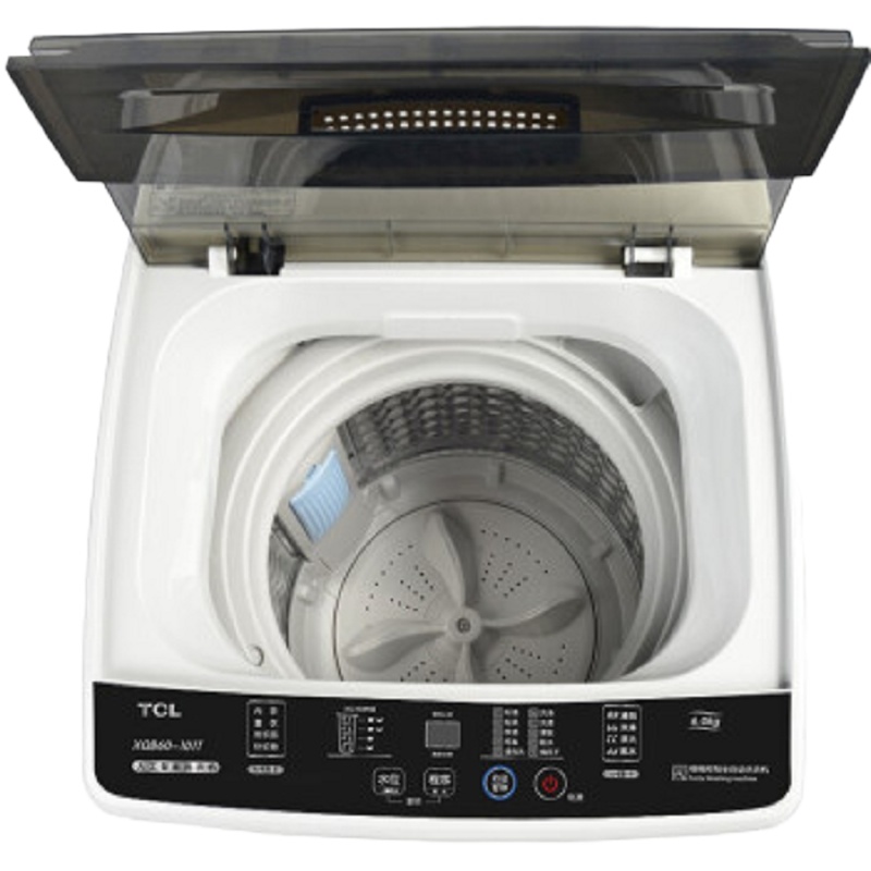 TCL 6公斤 全自动波轮小洗衣机 一键脱水 10种洗涤程序 内凸式蜂巢水晶内筒XQB60-101T 亮灰色