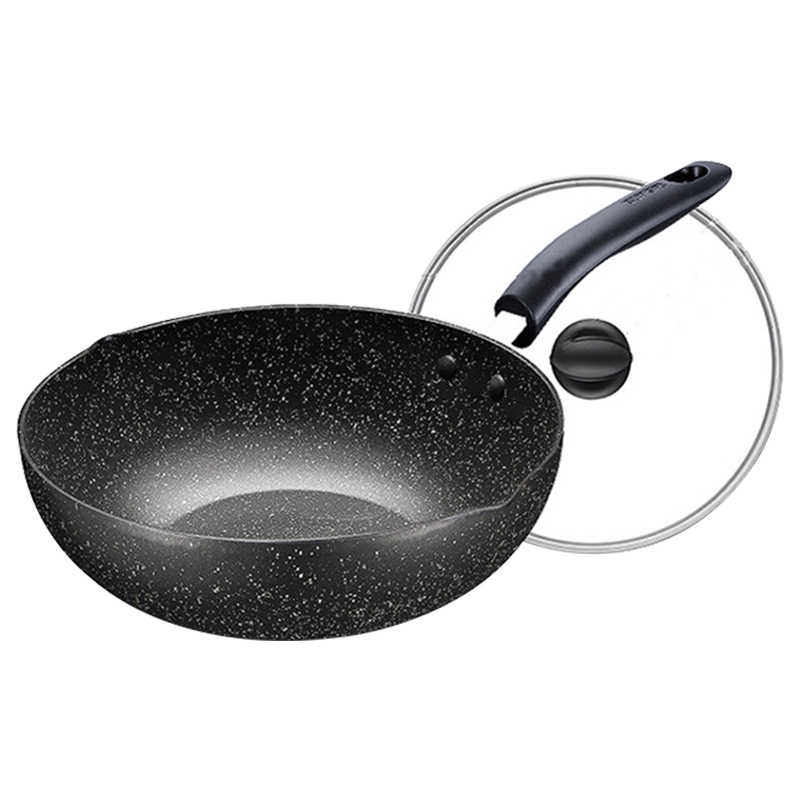 苏泊尔(SUPOR)星石尚健康不粘煎炒锅麦饭石色不粘锅炒菜锅少油烟家用烹饪煤燃气灶电磁炉通 NJ28PA2