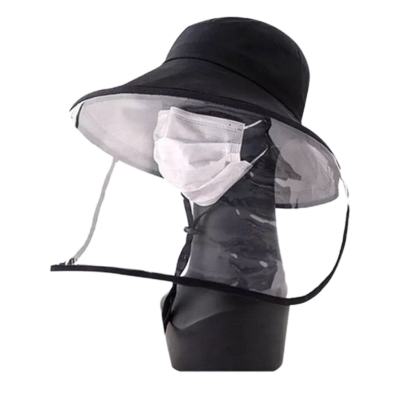 企业定制 名创优品 隔离防护面罩防飞沫喷溅防尘高清透明防护头帽挡风可拆卸脸罩 帽子 DMSN