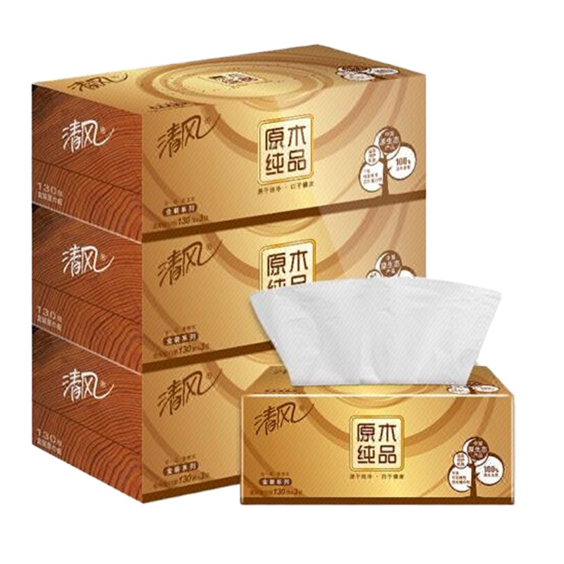 清风纯木R338C双层200张抽纸