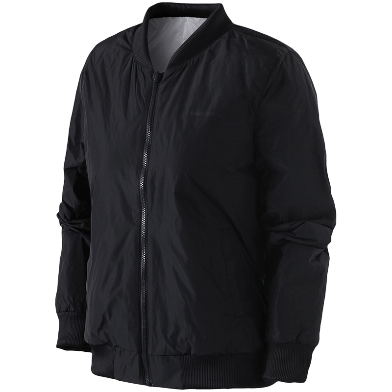【自营】adidas阿迪达斯NEO女装外套夹克两面穿休闲运动服CZ4366 L CZ4366黑色