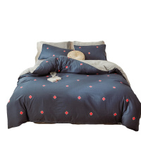 南极人(NanJiren)家纺 双拼色全棉四件套简约北欧风撞色双人床床单被罩床上用品1.8m床笠款