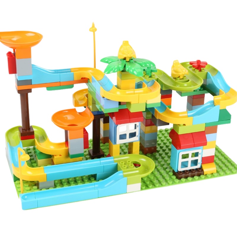 费乐 （153粒）森林穿行滑道1609 大颗粒积木 含1底板 兼容乐高 立体拼插 ABS材质 2-7岁男女孩儿童玩具