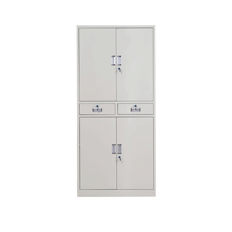 [田珍]办公室铁皮柜 加厚双节中二斗文件柜 资料柜小柜子矮柜档案资料柜 带锁员工钢制文件柜