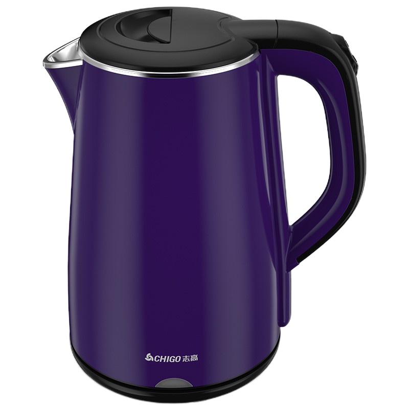 志高(CHIGO)电水壶烧水壶电热水壶 304不锈钢双层防烫 1.8L容量 ZD18A-708G8 紫色