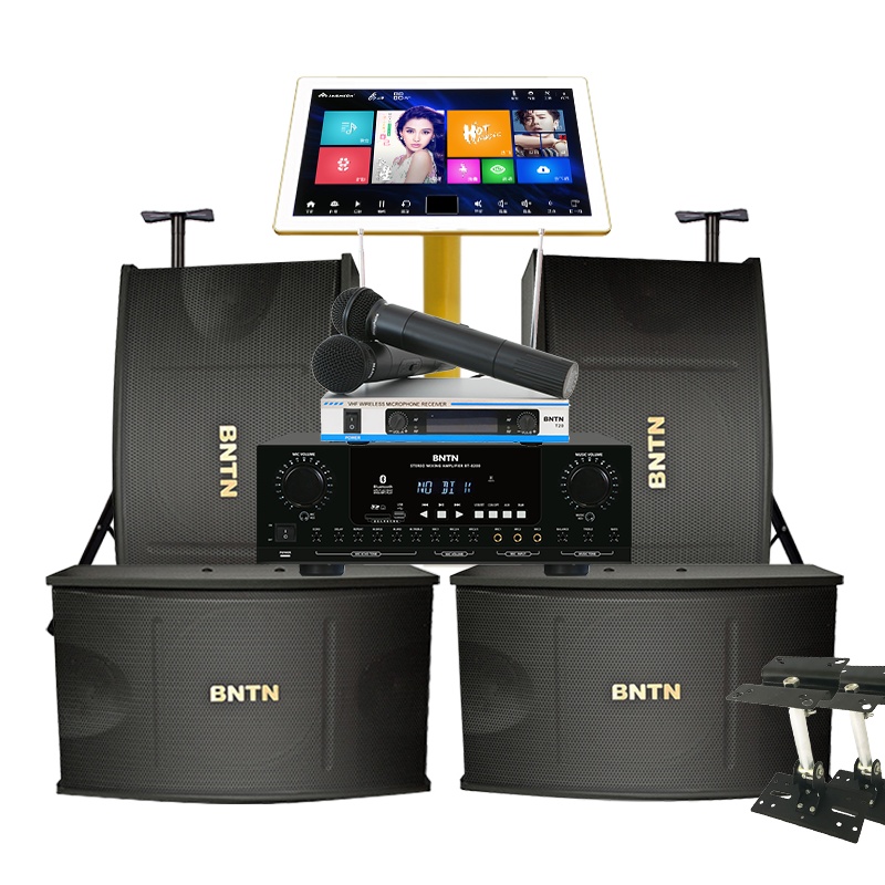 奔腾(BNTN)KTV客厅唱歌音响全套套装3T点歌机触摸屏 家用语音智能点歌机蓝牙卡包音箱卡拉OK450音箱一拖四套装