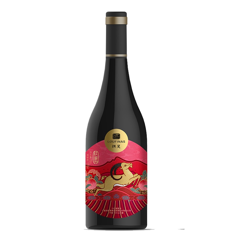 宁夏产区朗斐(LOUFINAS) 红福99 干红葡萄酒双支装750ml*2